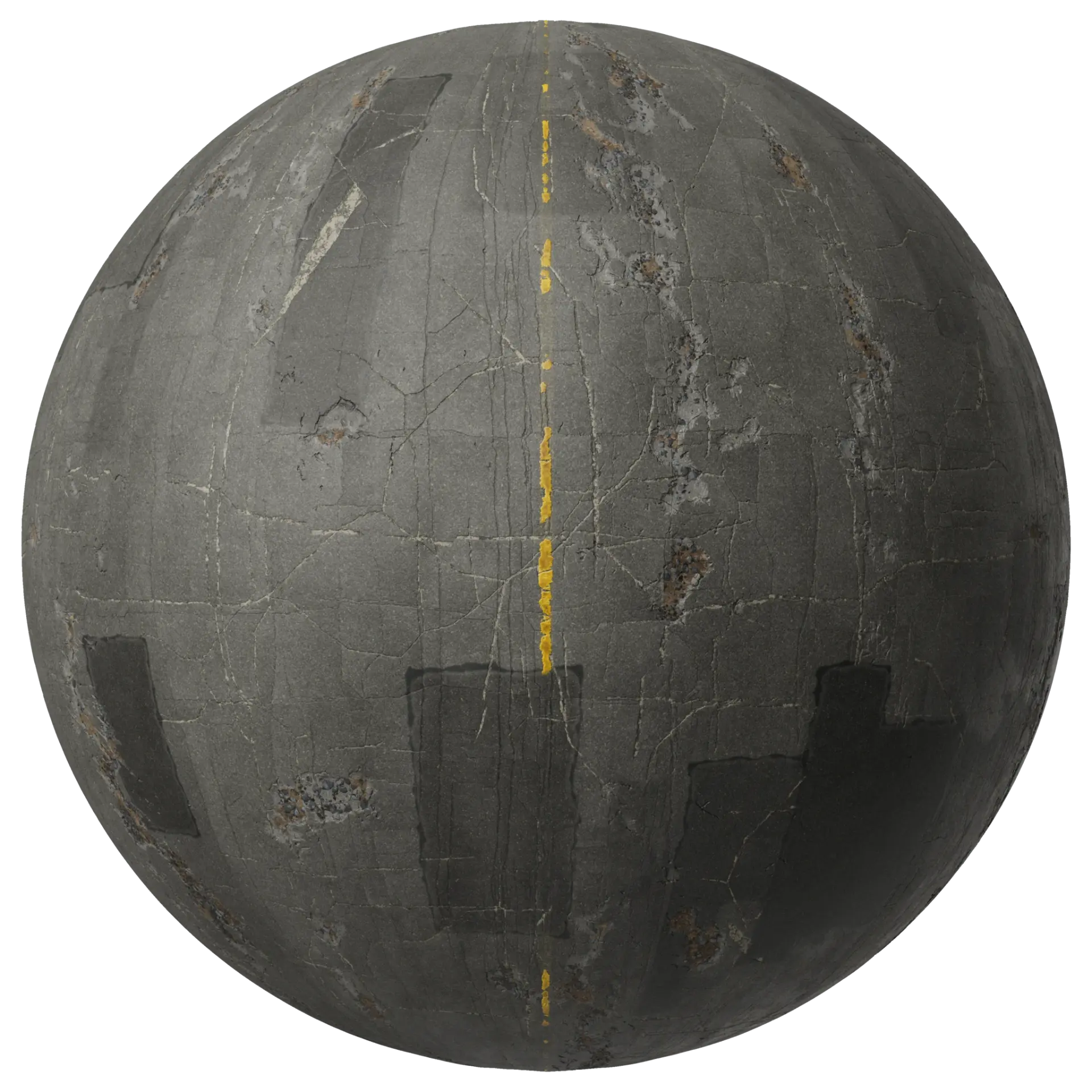 Weathered asphalt material sphere